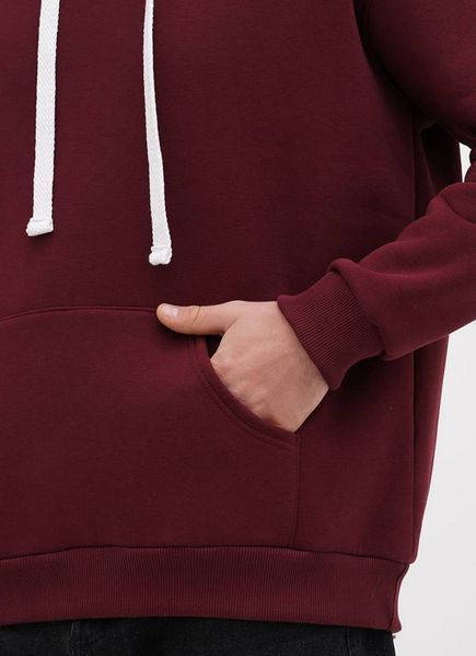 Худі чоловічий теплий подовжений Oversize 02 бургундія 6785642322 фото