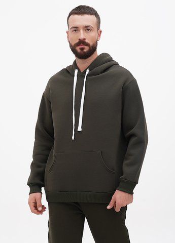 Худі чоловічий теплий подовжений Oversize 02 хакі 1309681935 фото
