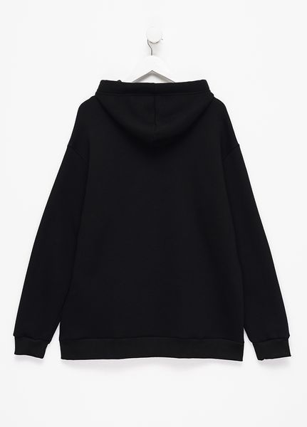 Худі чоловічий теплий подовжений Oversize 02 чорний 1251892896 фото